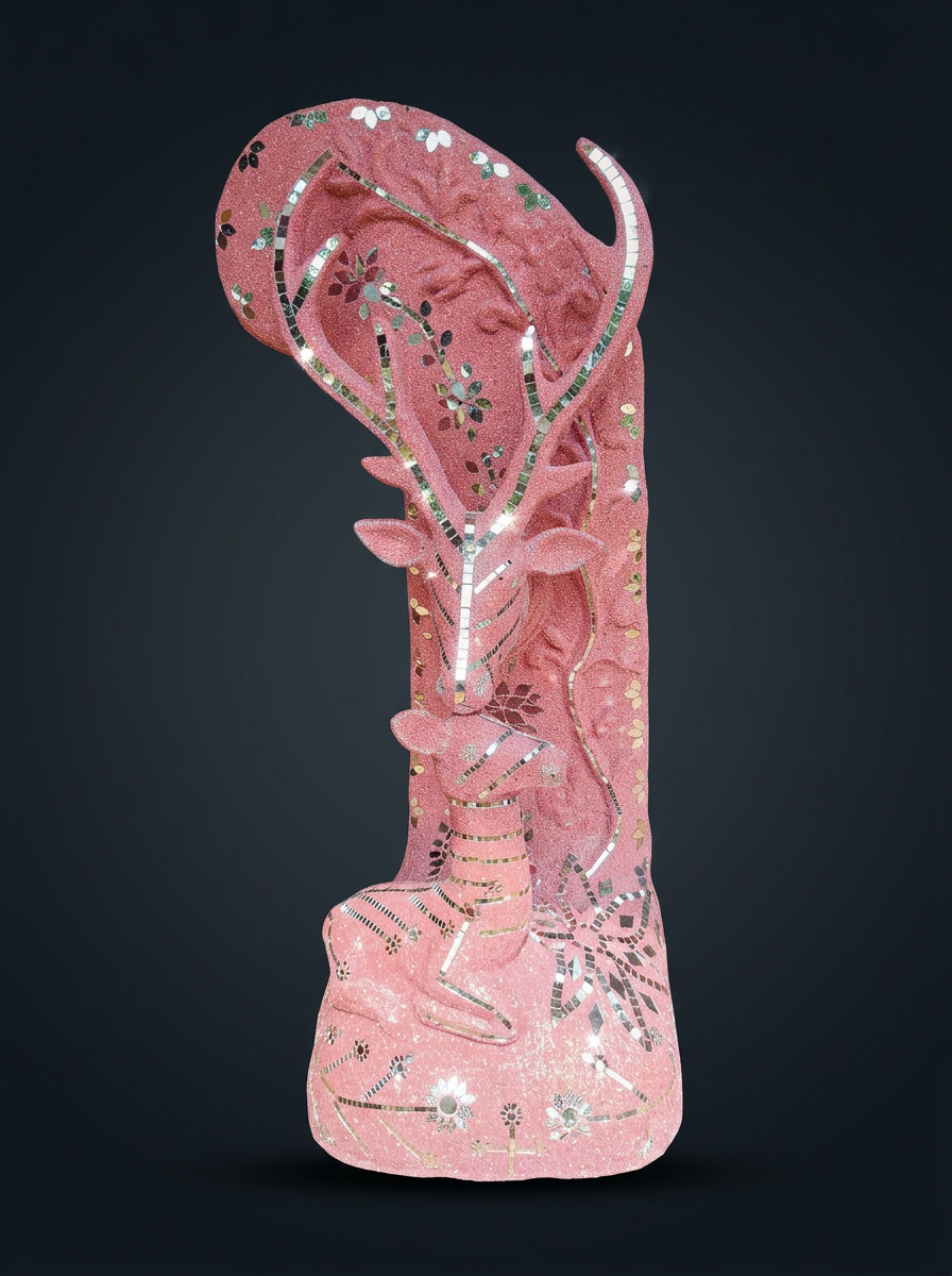 Mirror Mosaic Leaf in Blush & Mirror