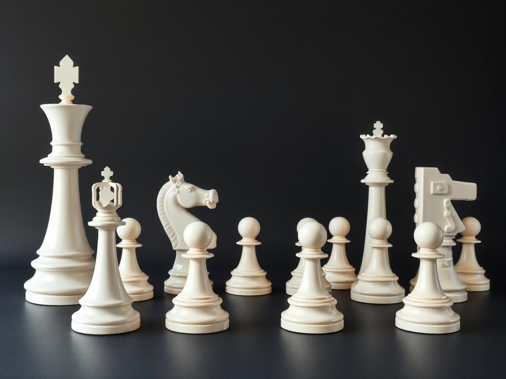 Giant Chess Set in Gloss Ivory