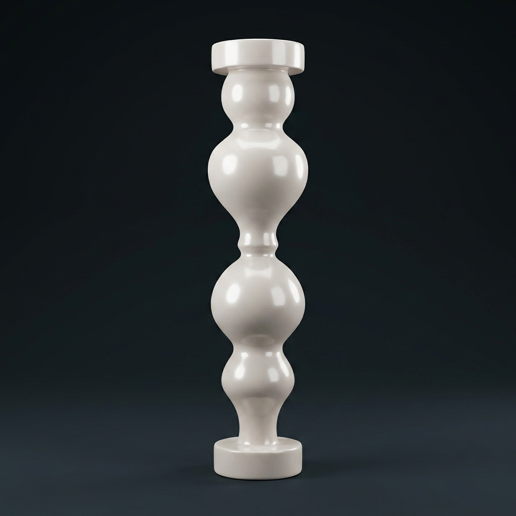 Bulb Pedestal Pillar in Pearl White