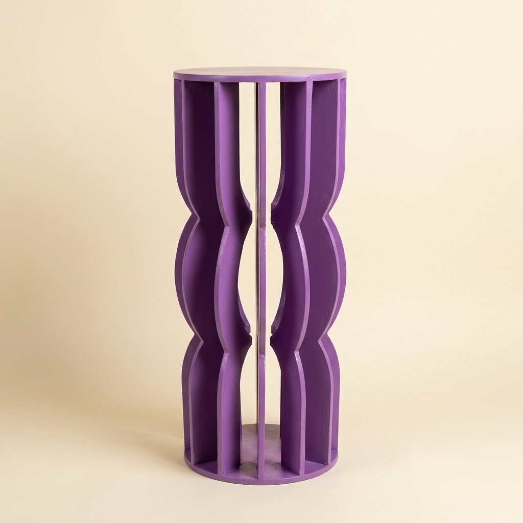 Wavy Purple Pedestal Table