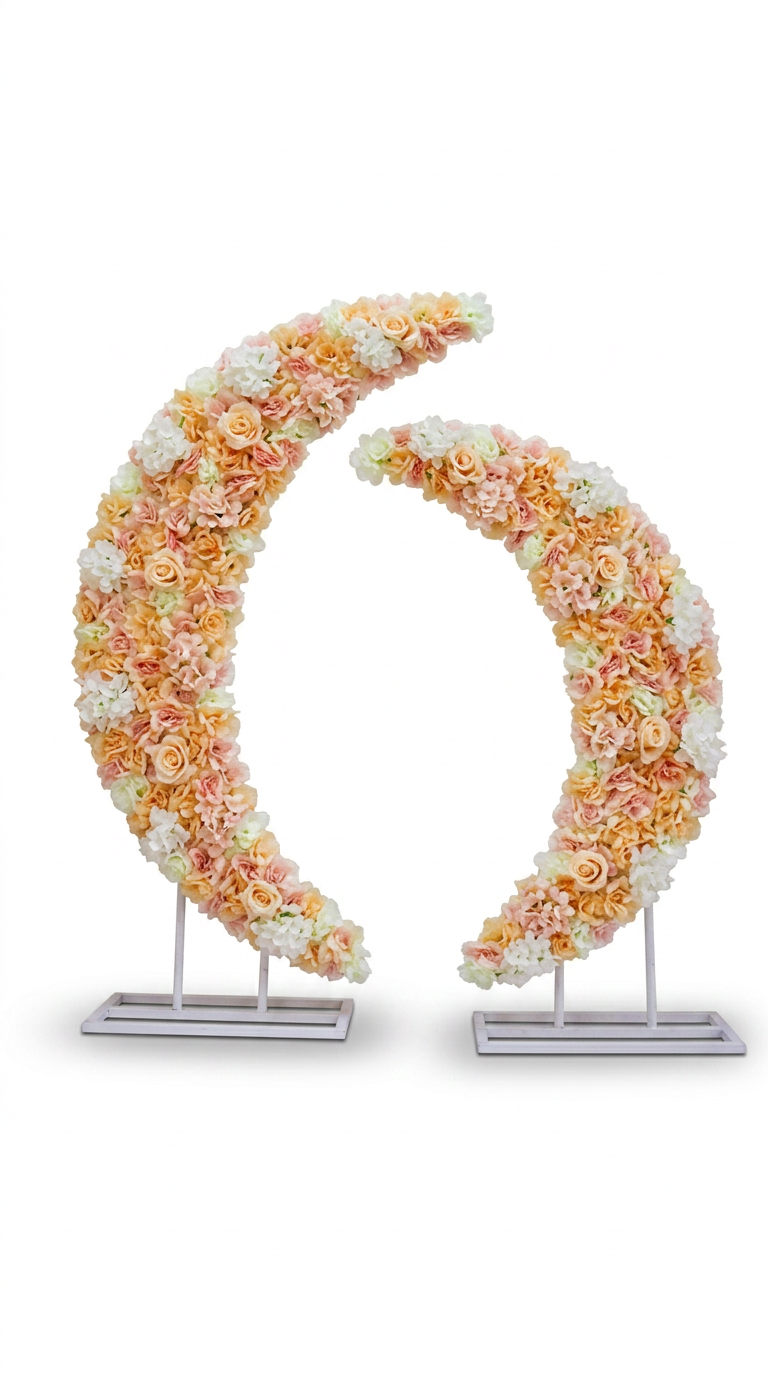 Pastel Crescent Floral Backdrop Set
