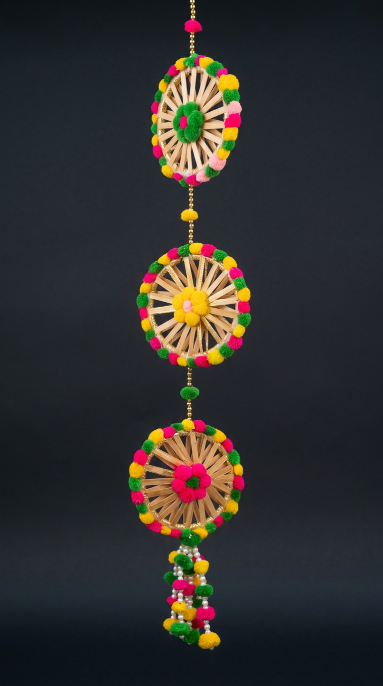 Pom Wheel Latkan in Multicolour