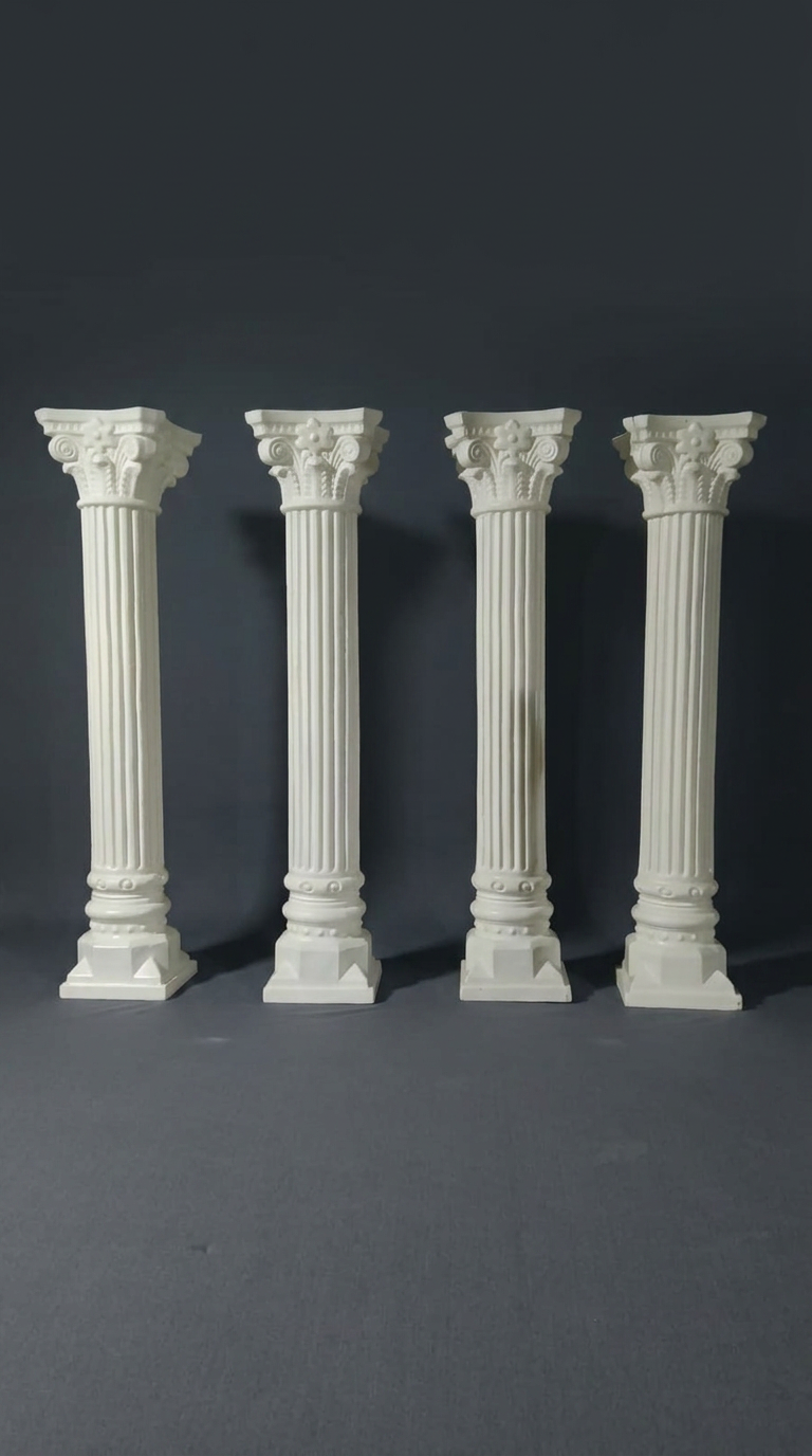 Ivory Corinthian Fluted Pillar Set