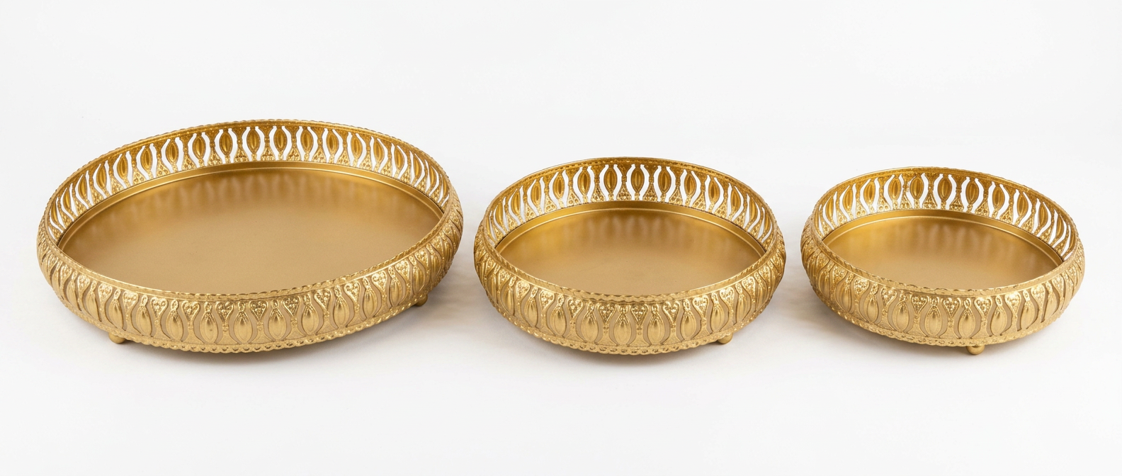 Gold Filigree Tray Set