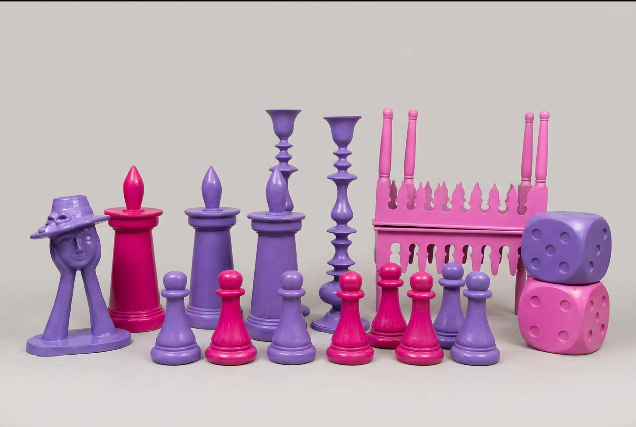 Product Purple Chess Dice Set