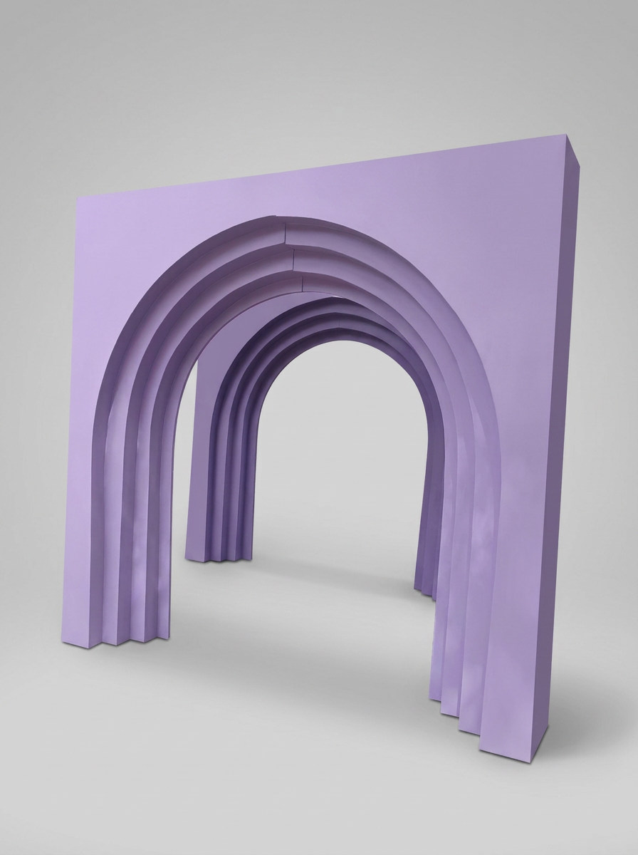 Lilac Layered Arch Panel Wooden Gate