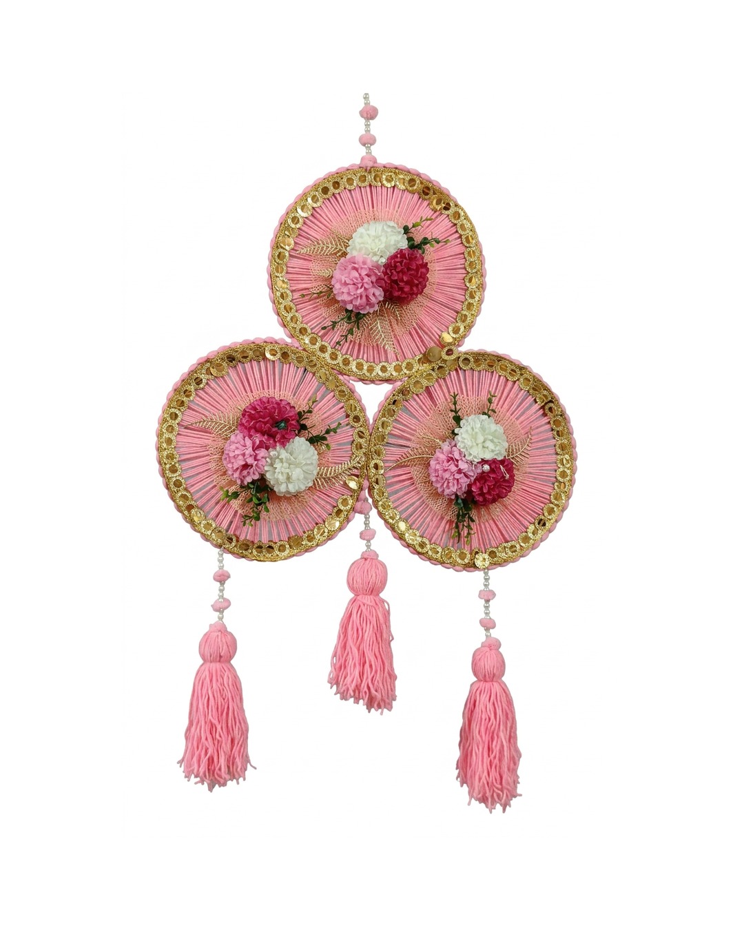 Pink Gold Triple Ring Floral