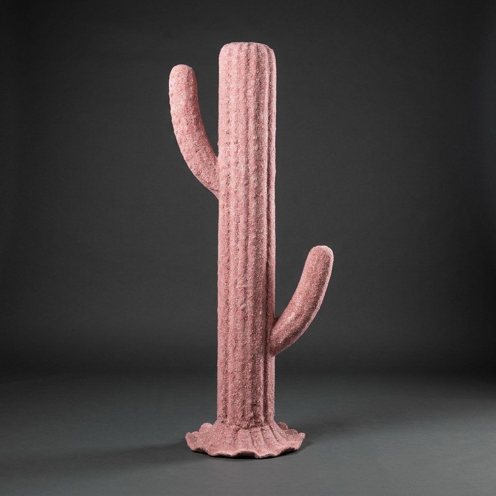 Pink Saguaro Cactus Statue