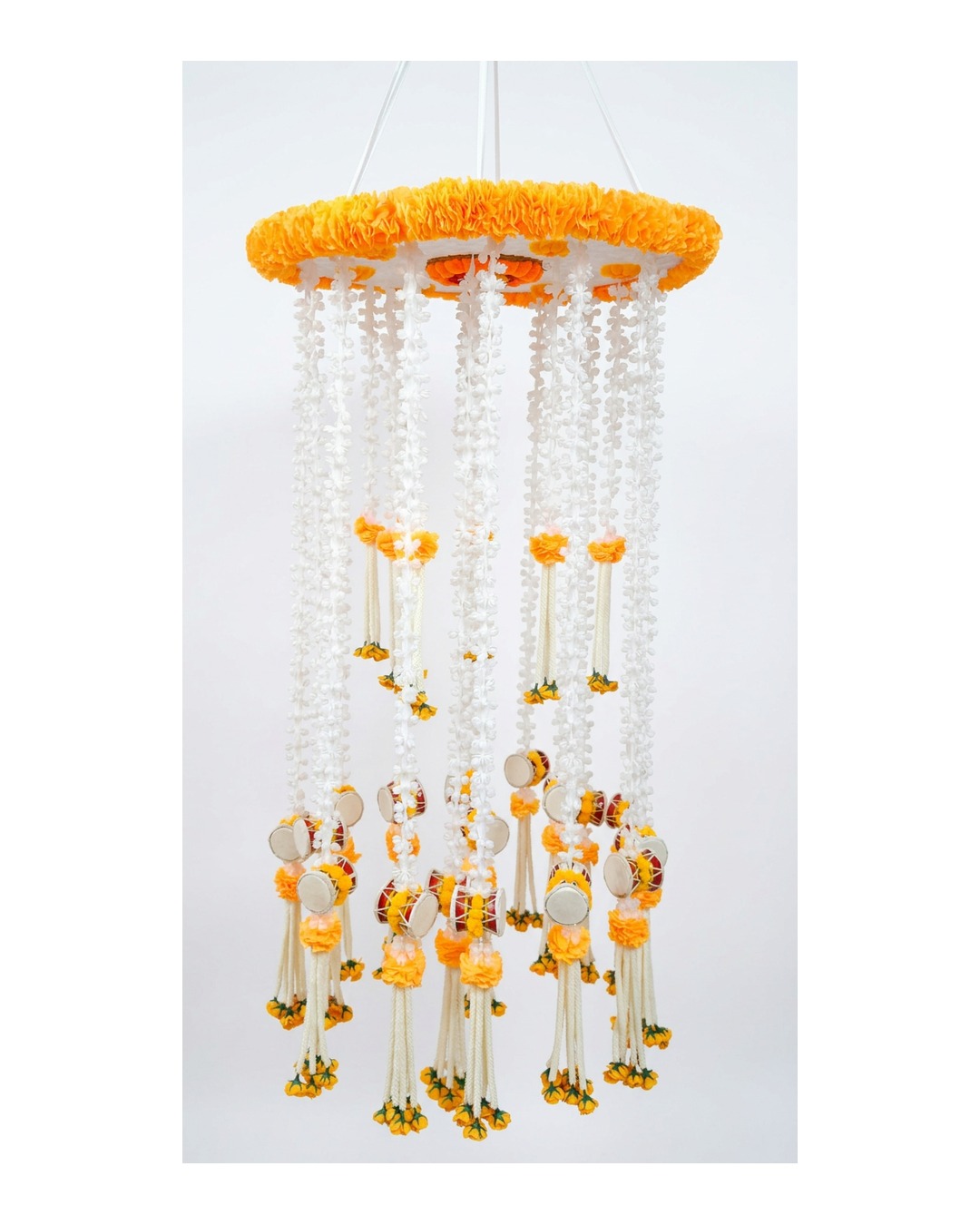 White Orange Dhol Chandelier