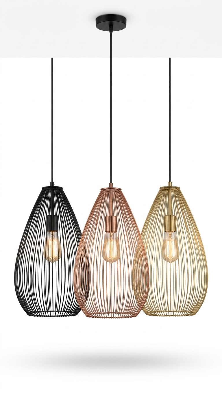 Wire Pendant Lamp Trio