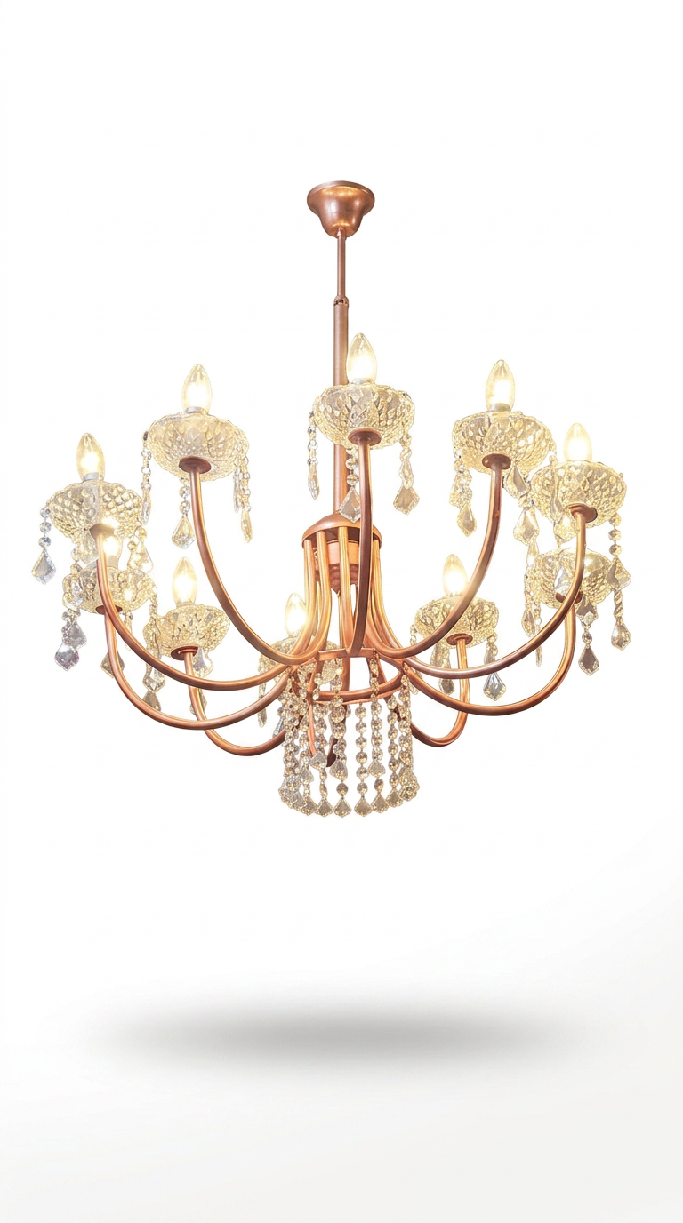 Rose Gold Crystal Chandelier