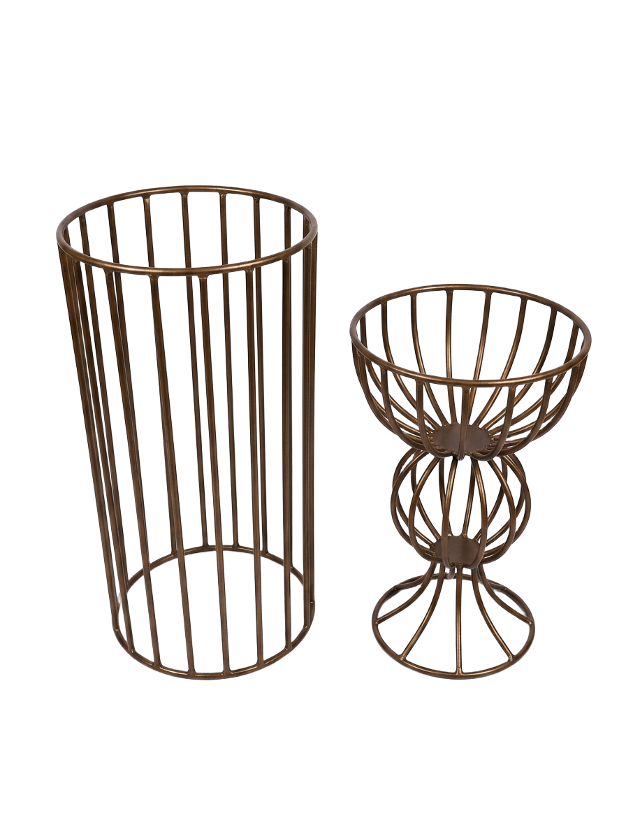 Bronze Wire Pedestal Pair
