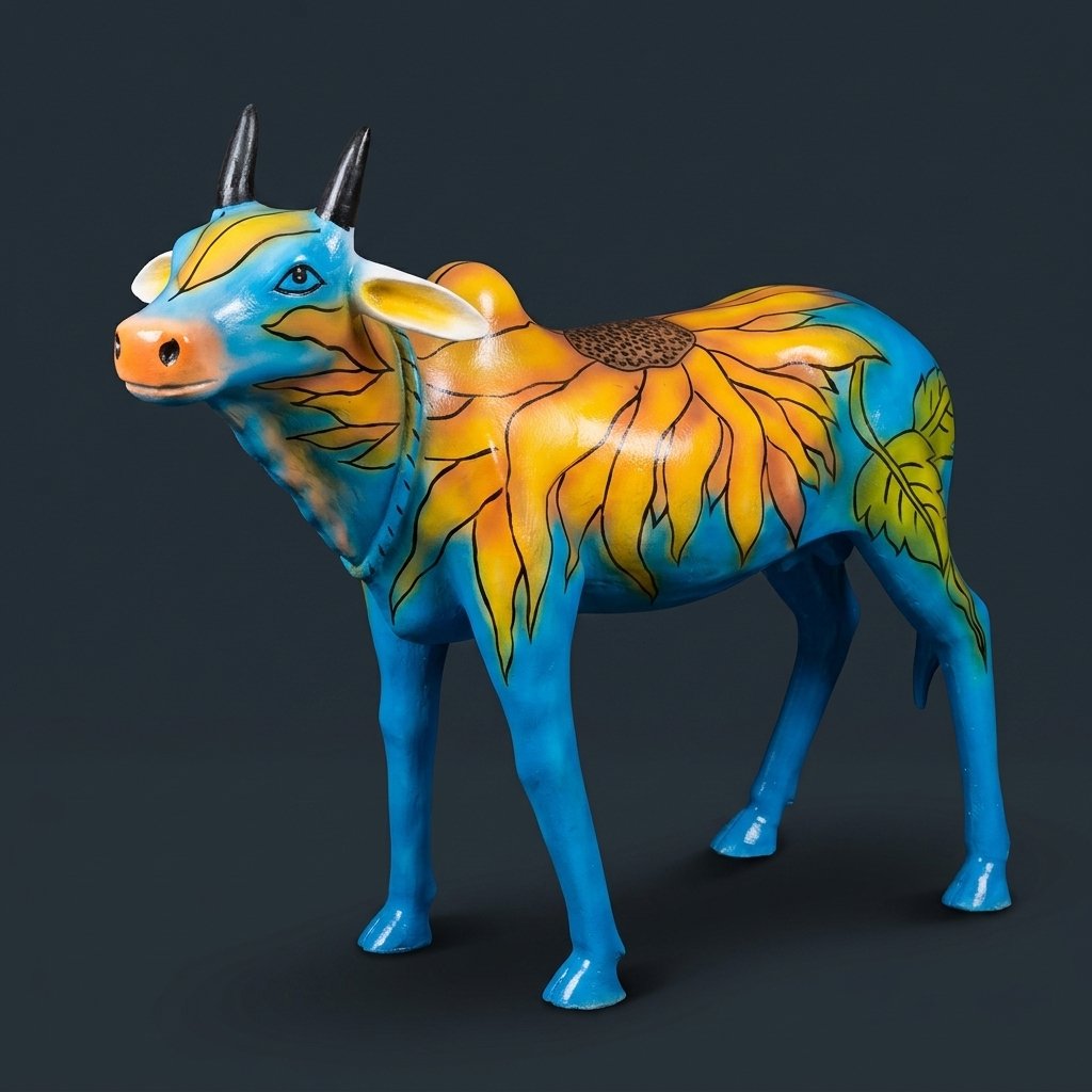 Sunflower Nandi Bull Figurine