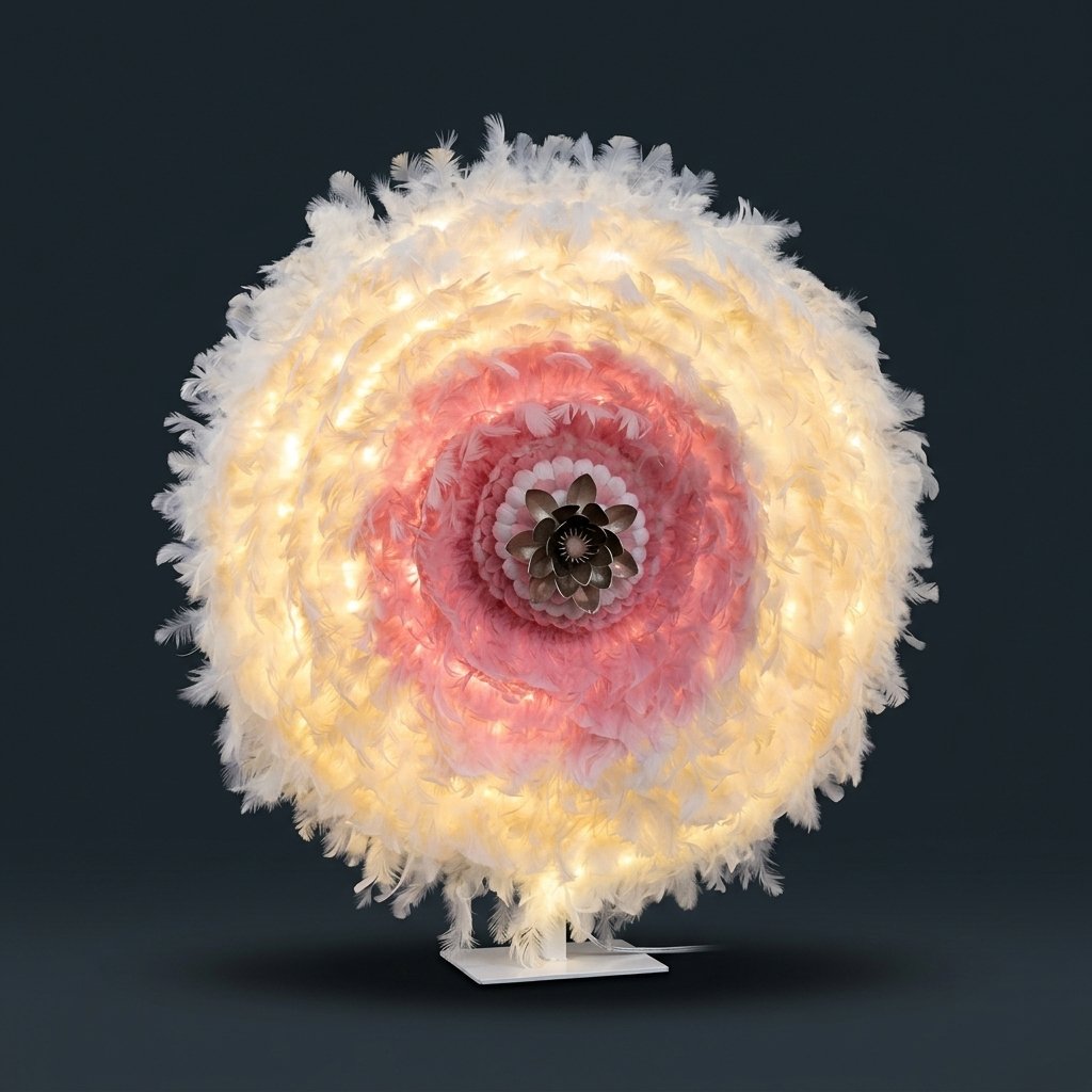 Feather Floral Table Lamp