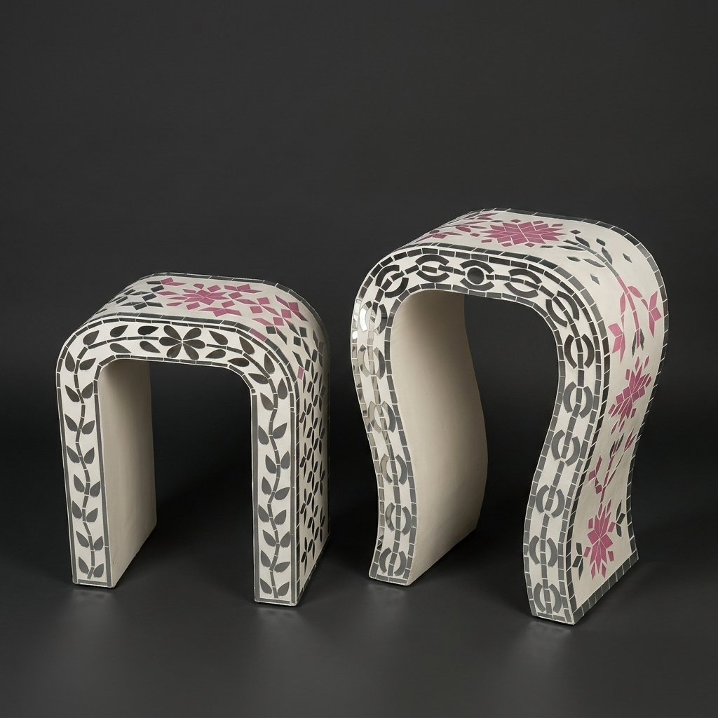 Mosaic Waterfall Stool Set