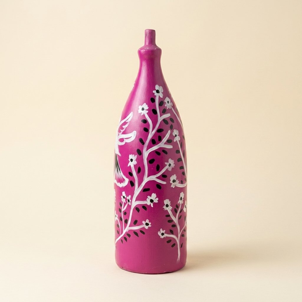 Floral Hand-Painted Vase — 091