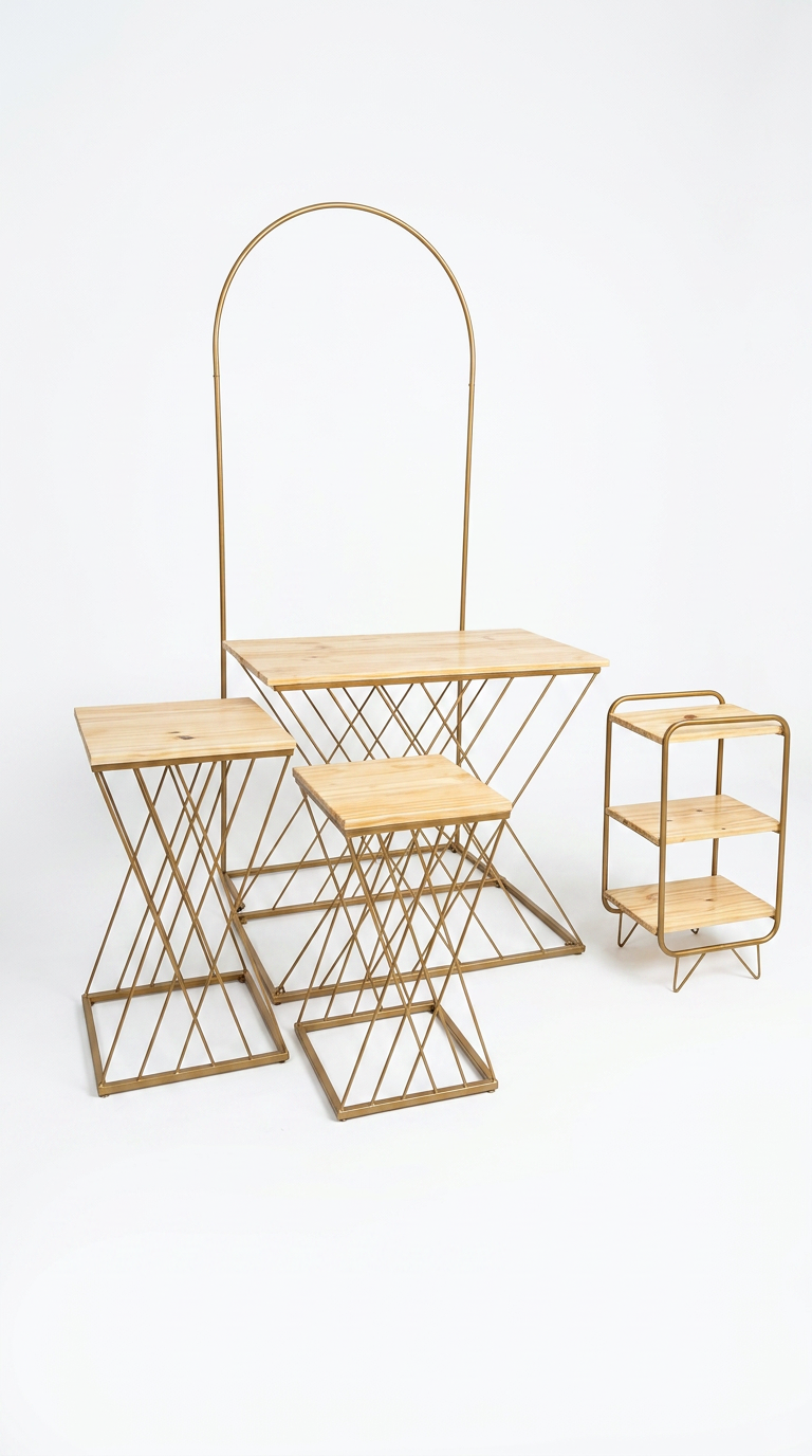 Gold Wire Display Furniture Set