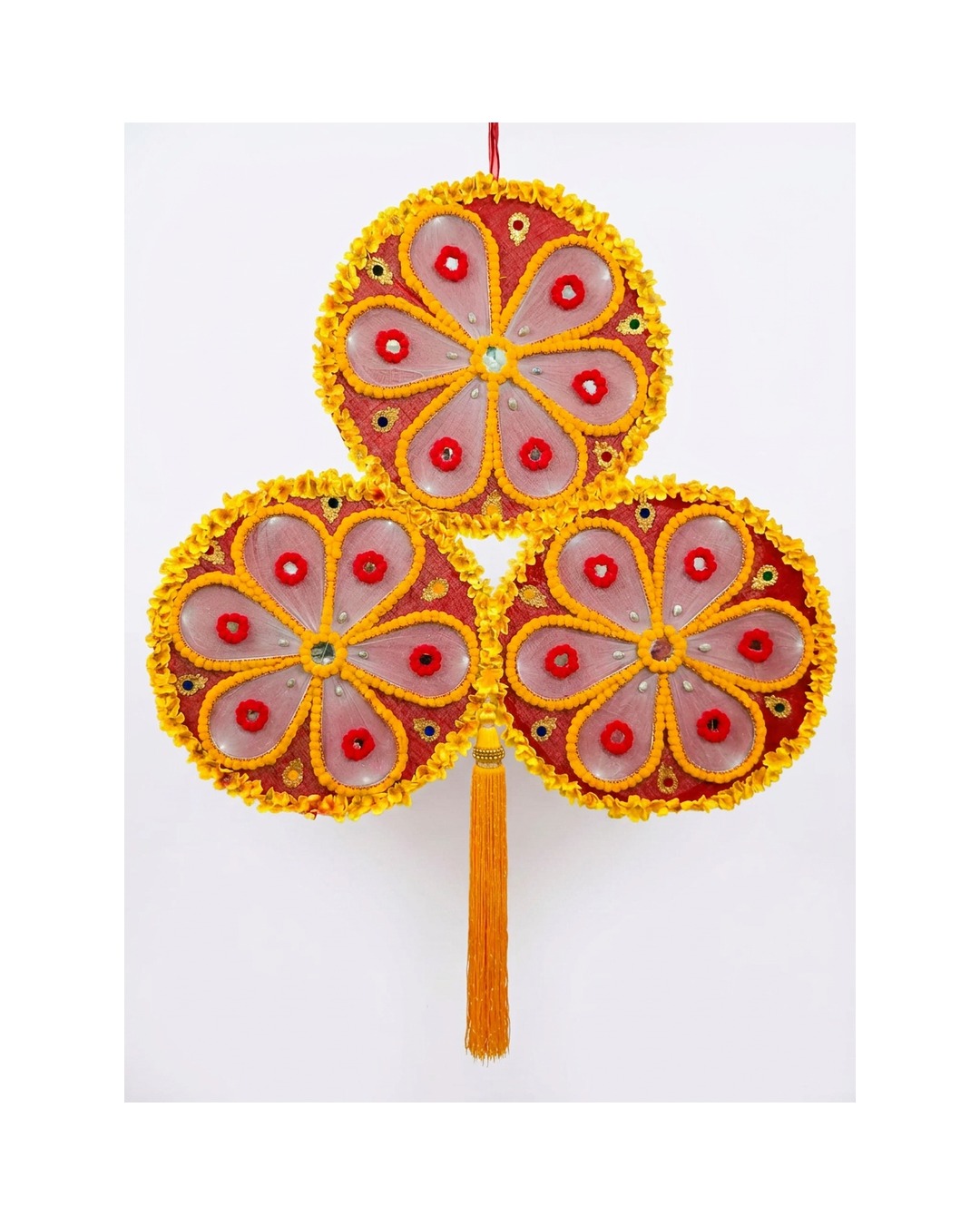 Triple Red Yellow Floral Disc