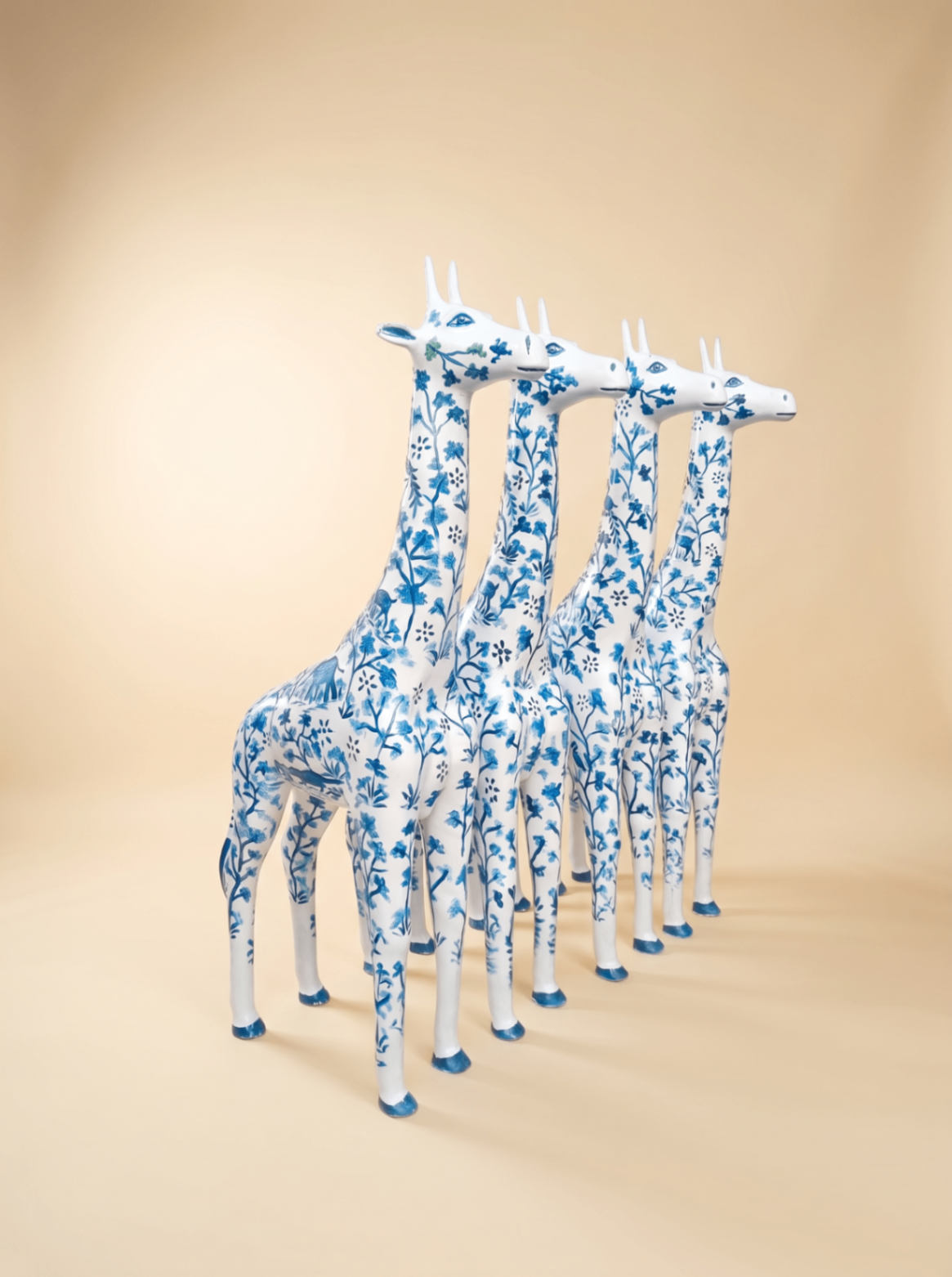 Product Blue Floral Giraffes