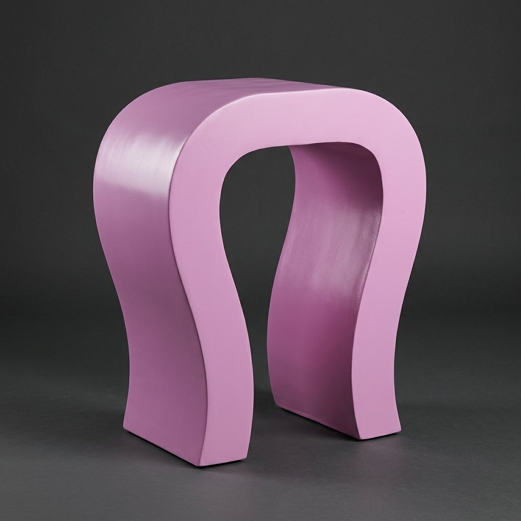 Curved Pink Accent Table