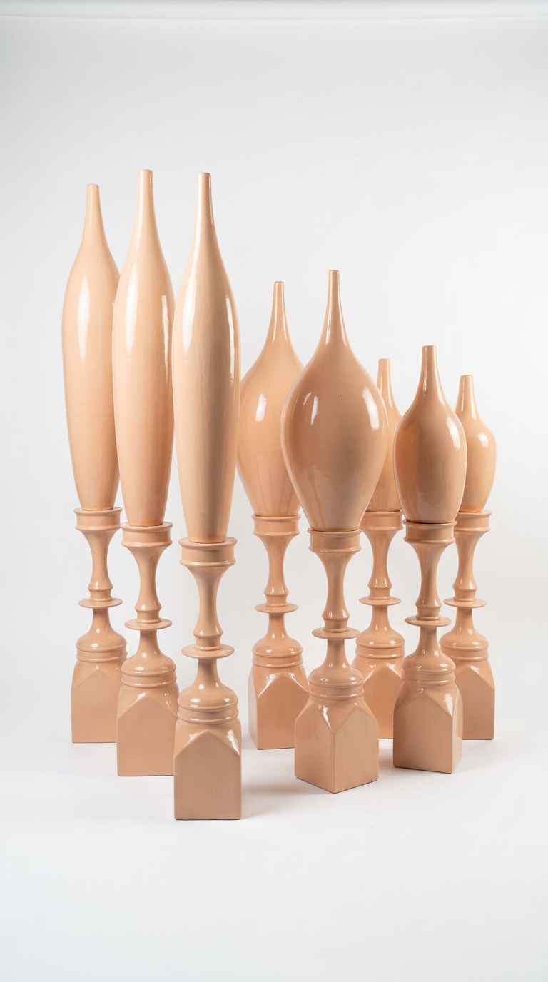 Peach Finial Vases
