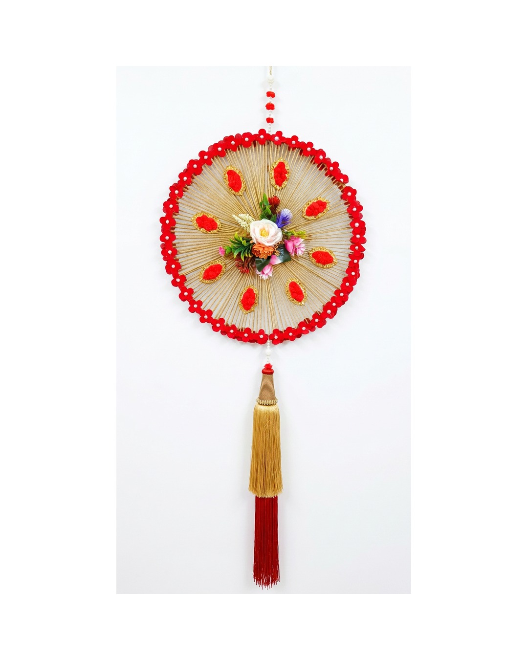 Red Gold Floral Mandala