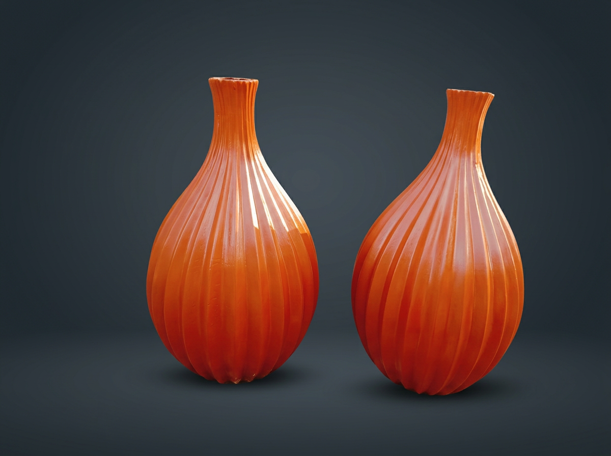 Fluted Teardrop Vase in Burnt Orange