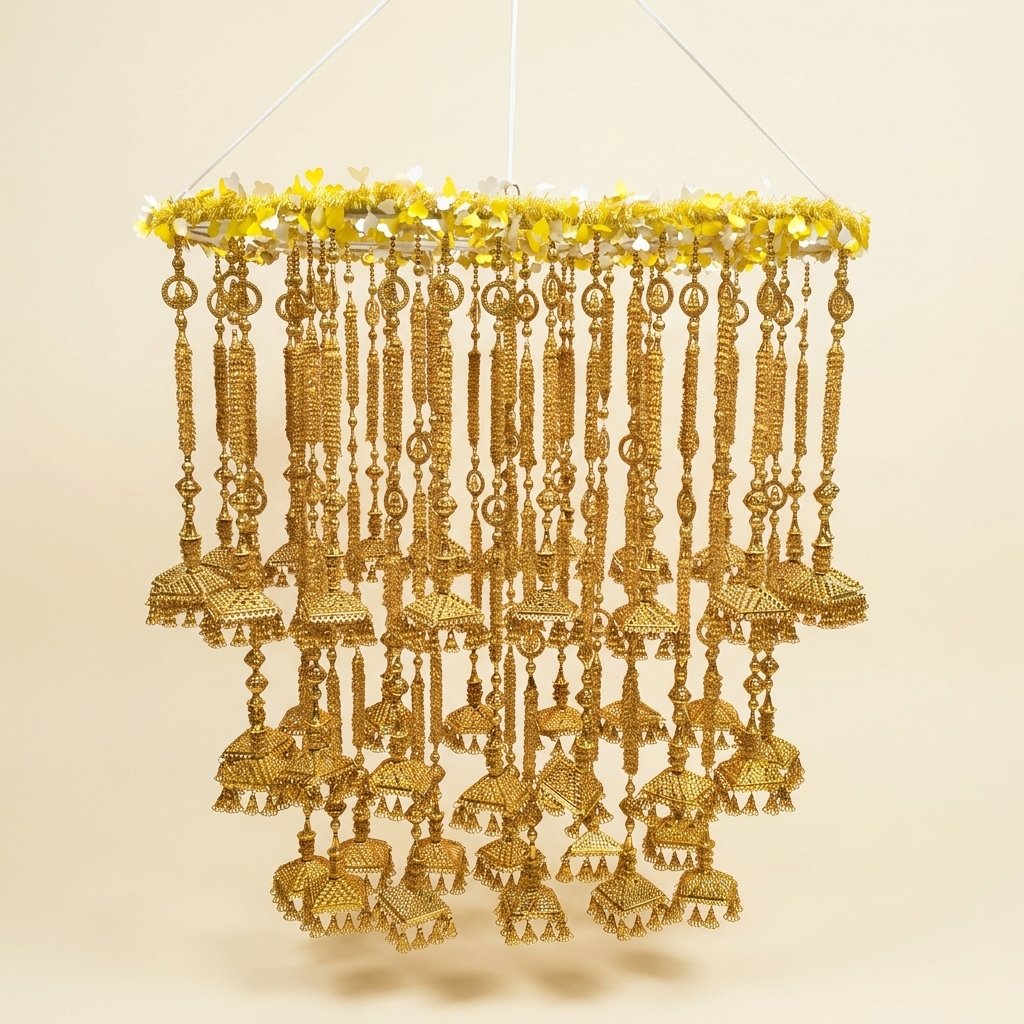 Golden Jhumka Hanging Chandelier