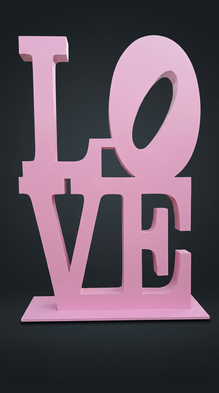 Pink LOVE Letter Cutout Wooden Gate