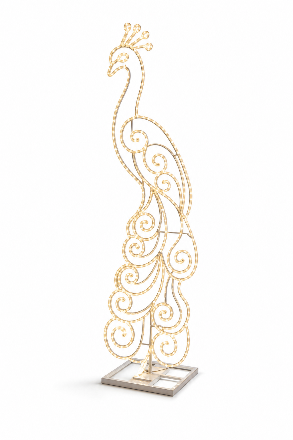 Golden LED Peacock Panel Standee