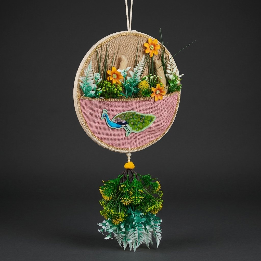Peacock Embroidery Hoop Hanging