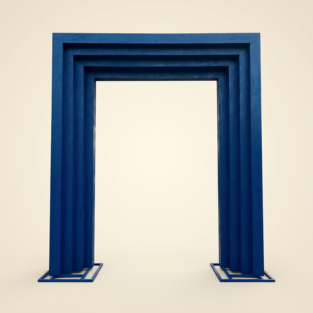 Stepped Portal Gate in Indigo