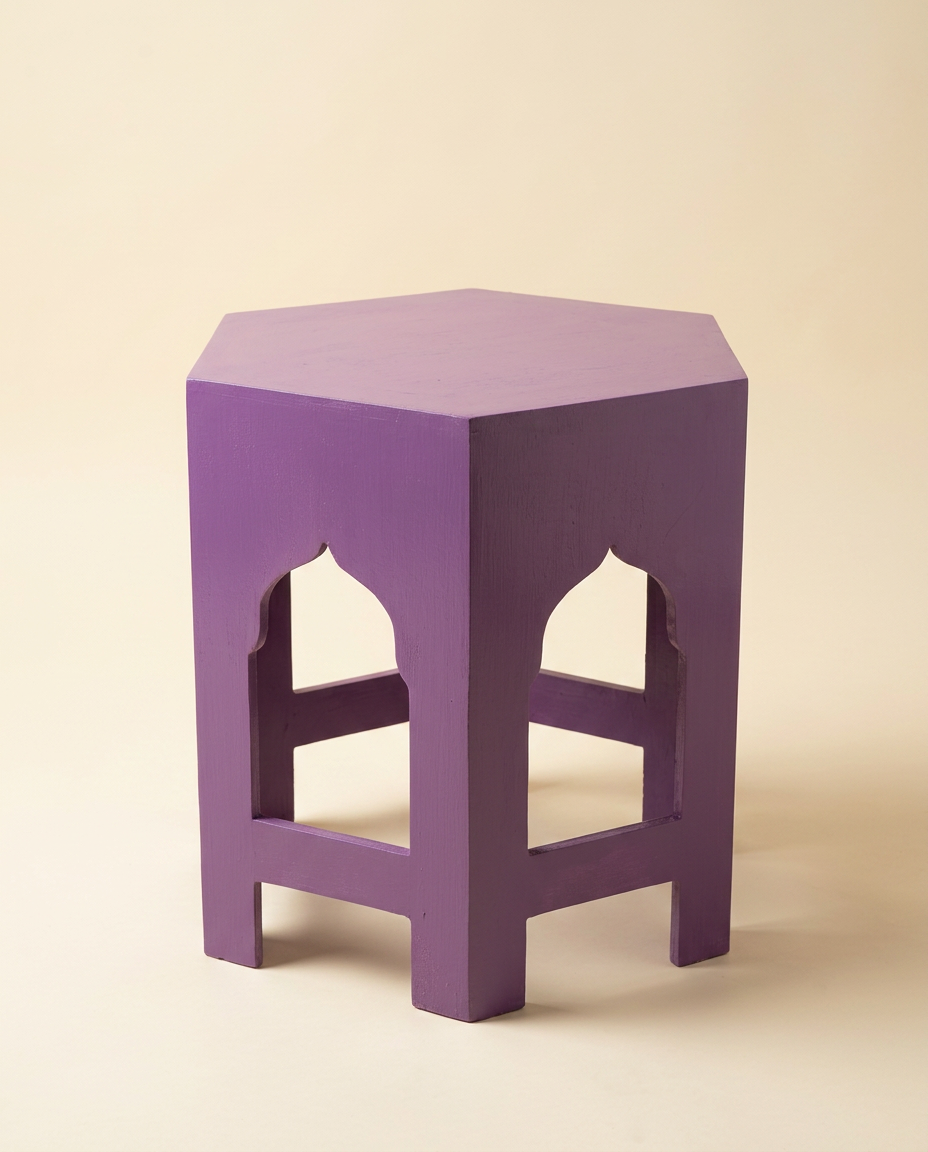 Hex Arch Stool in Lilac Purple