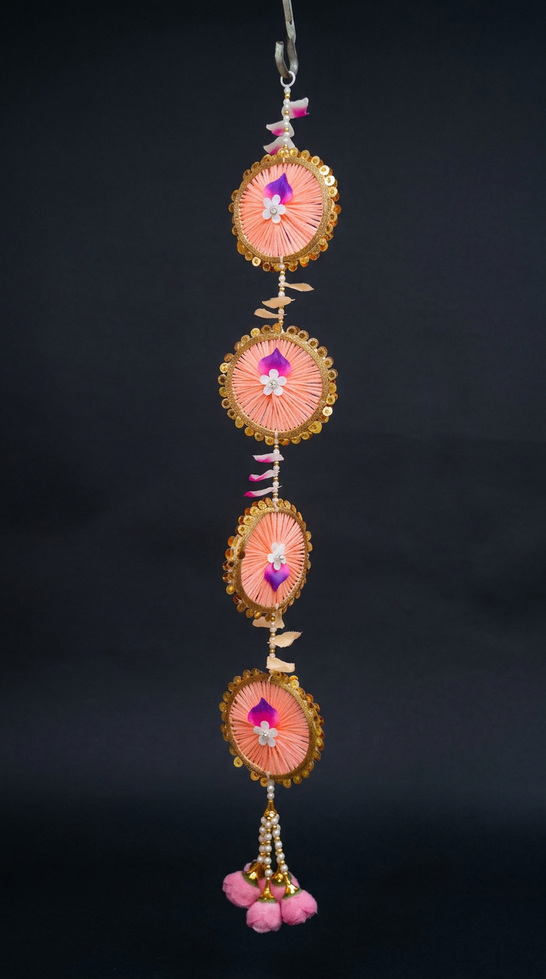 Peach Thread Discs in Peach & Gold