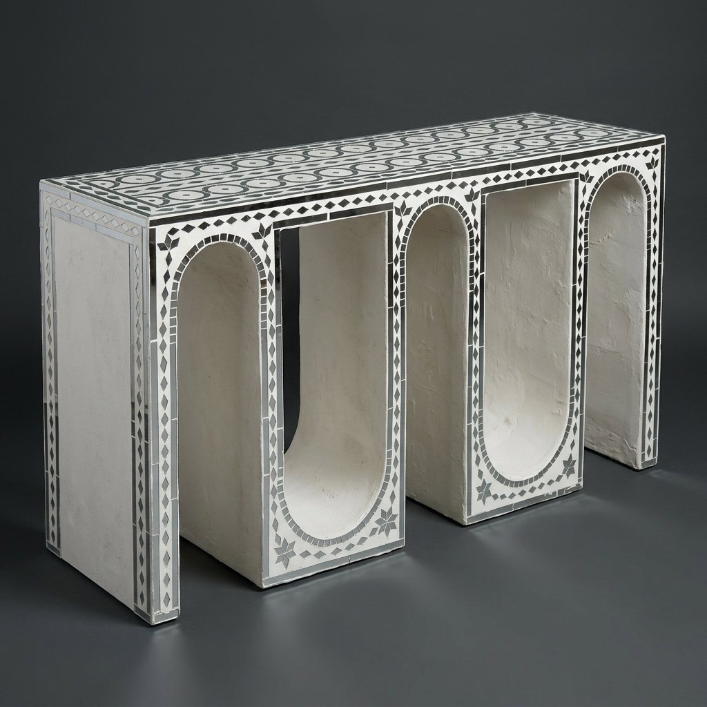 Inlay Arched Console Table