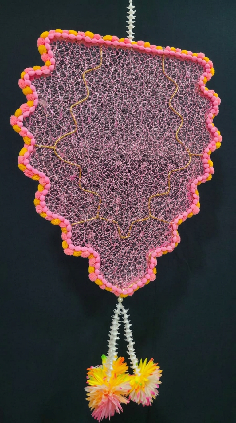 Pink Net Banner in Blush & Saffron