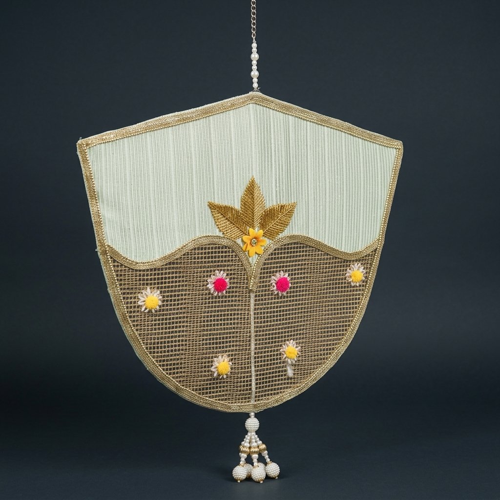 Embroidered Shield Wall Hanging