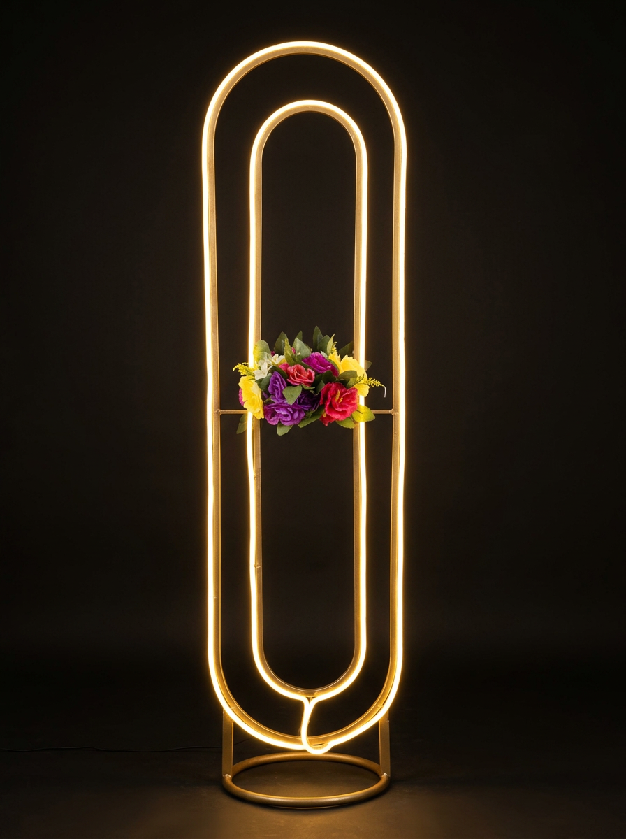 Neon Oval Floral Standee