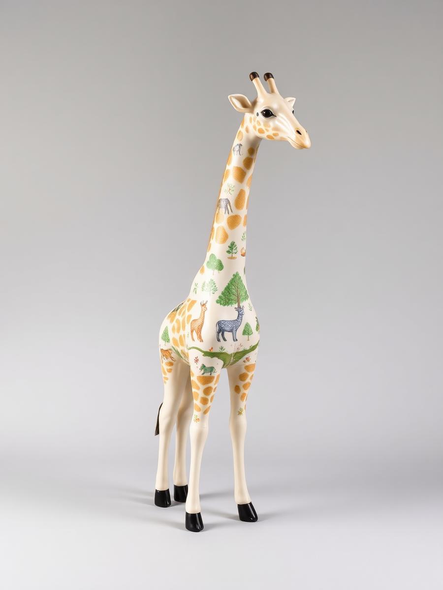 Forest Giraffe in Ivory & Sage