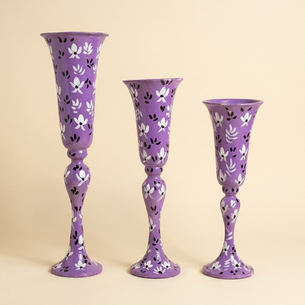 Floral Trumpet Vase Set