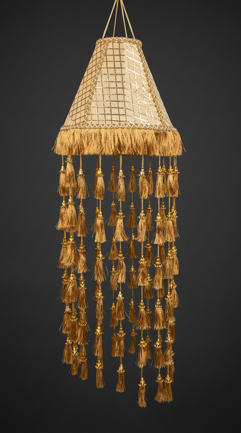 Jute Tassel Jhoomar in Natural Gold