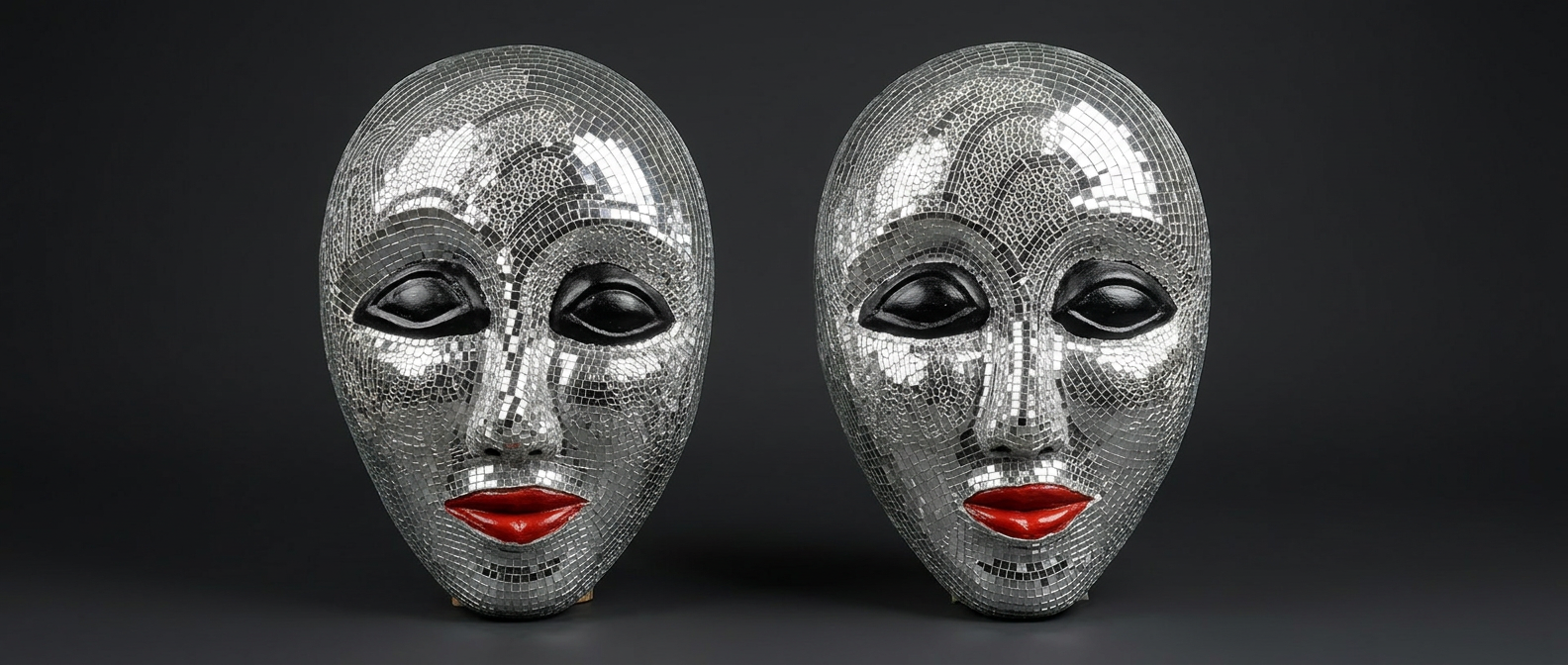 Mirror Mosaic Face Mask Pair