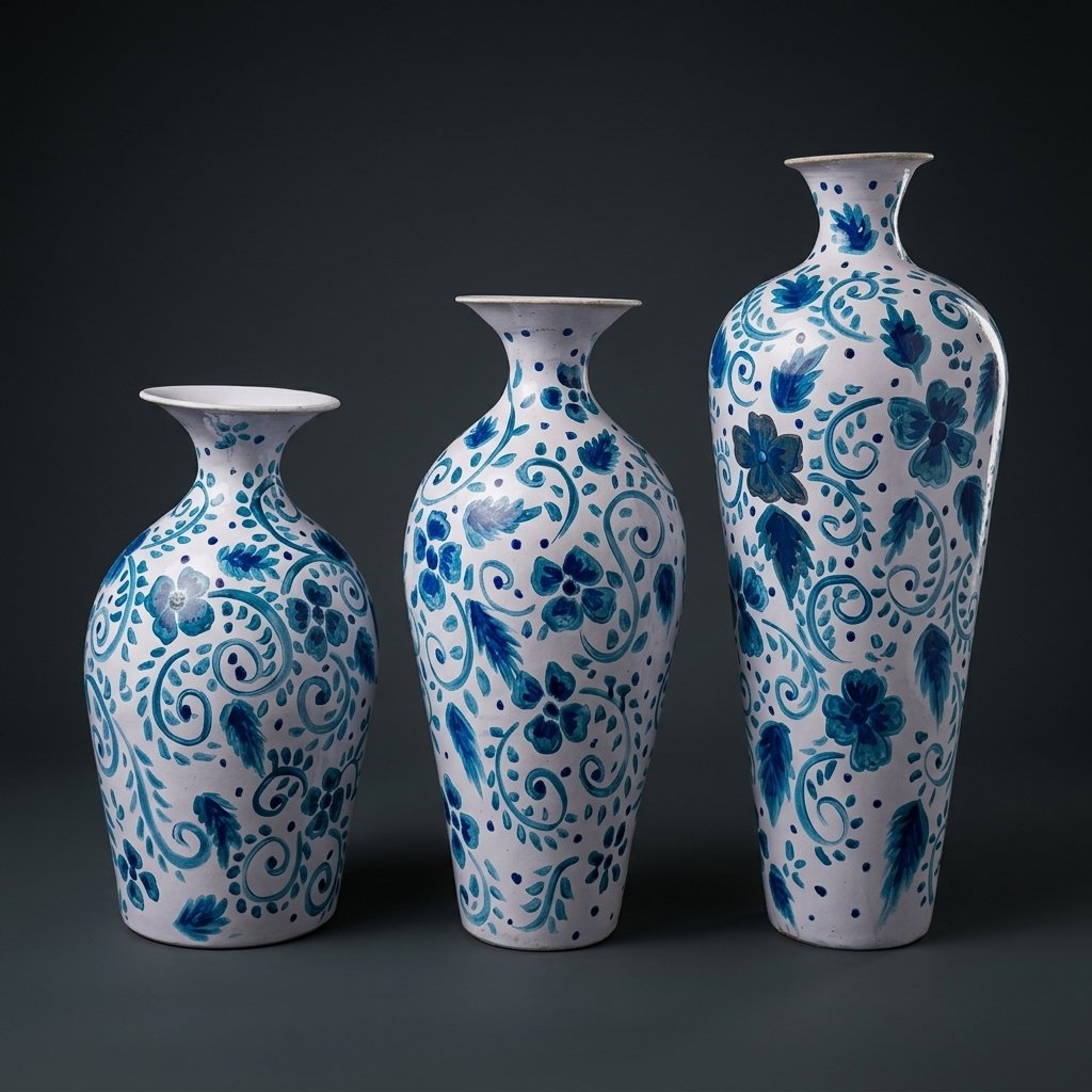 Floral Ceramic Vase Set