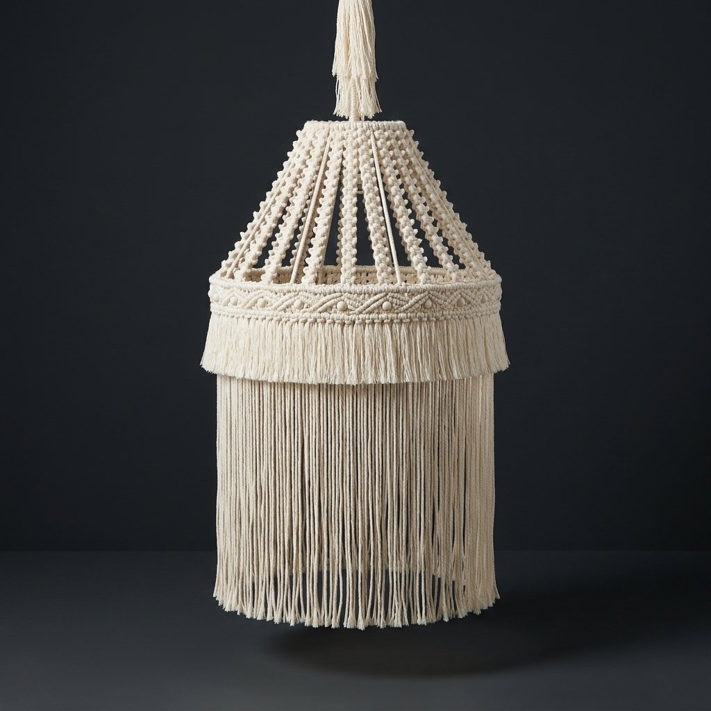 Macrame Fringe Pendant Shade