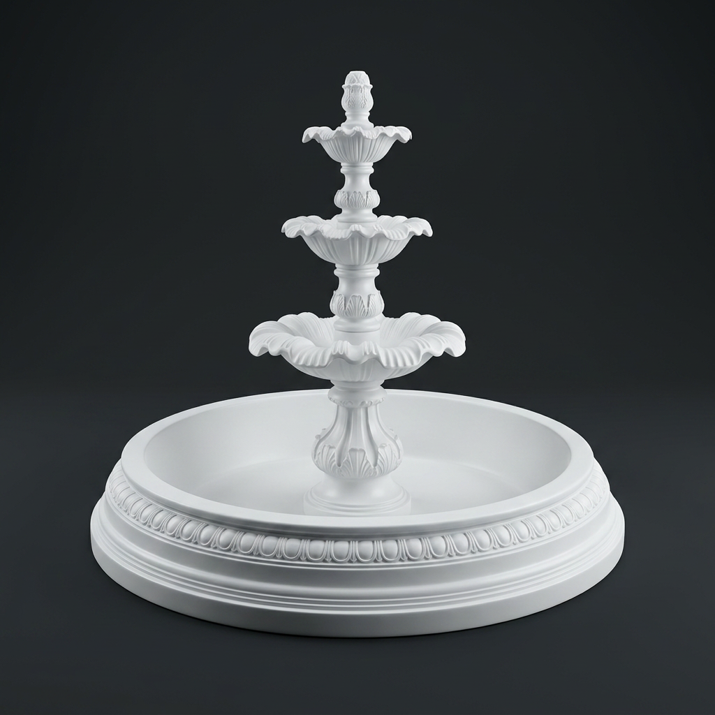 Basin Fountain in Chalk White