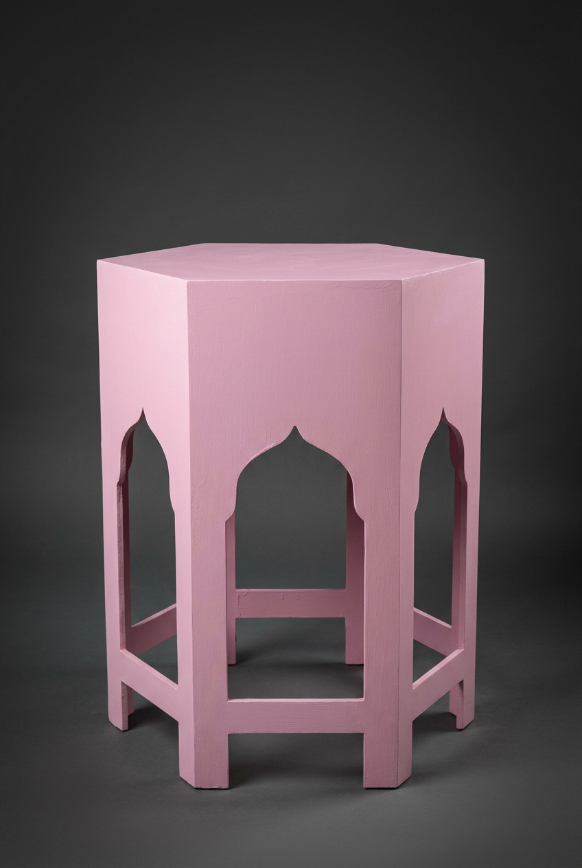 Mughal Arch Pedestal in Powder Pink