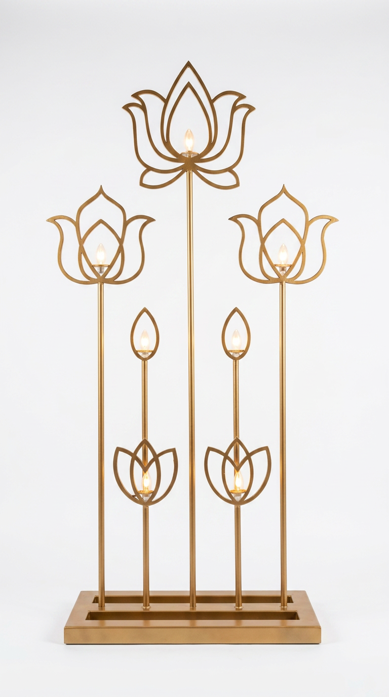 Lotus Outline Floor Candelabra