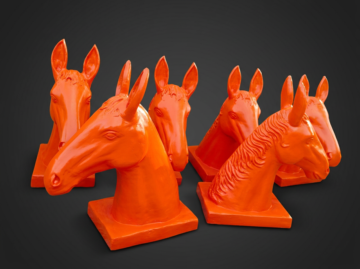 Horse Head Bust in Gloss Orange