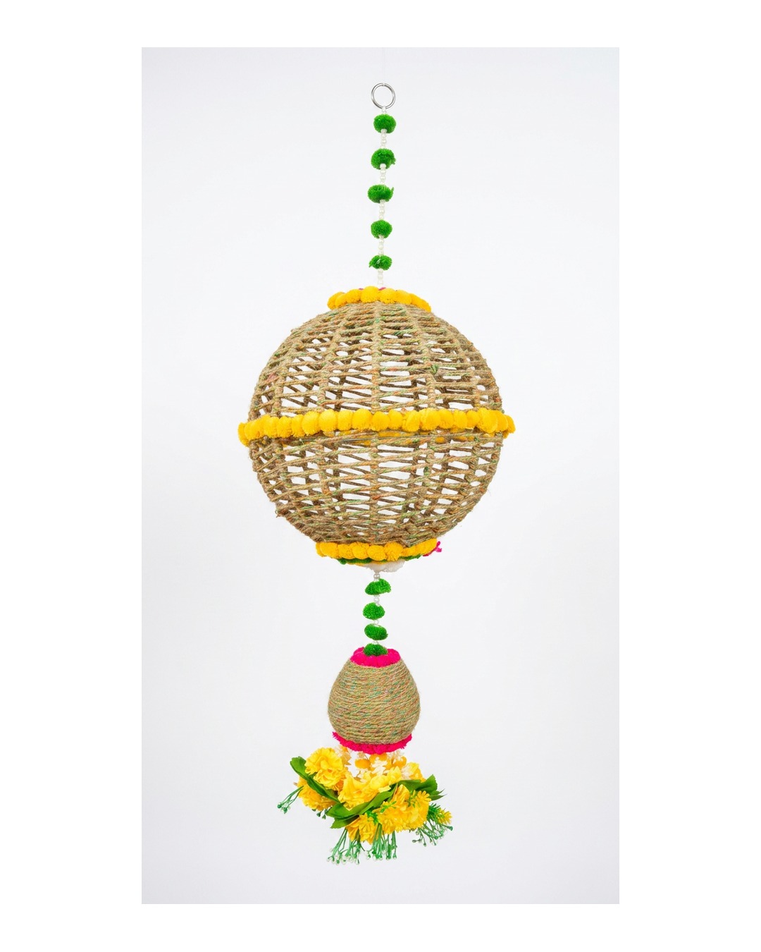 Green Yellow Double Orb Hanging