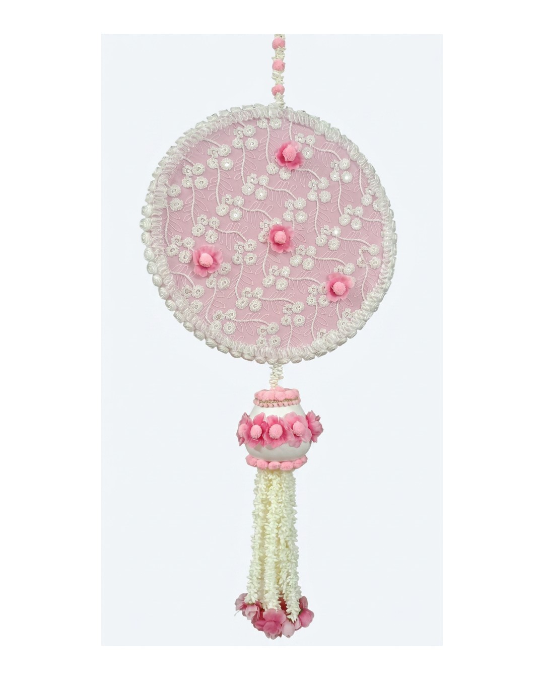 Pink White Lace Floral Hanging